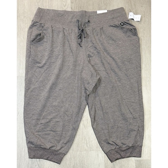 Lane Bryant Pants - Lane Bryant LIVI Active French Terry Capri Jogger 18/20 Gray Elastic Waist NEW
